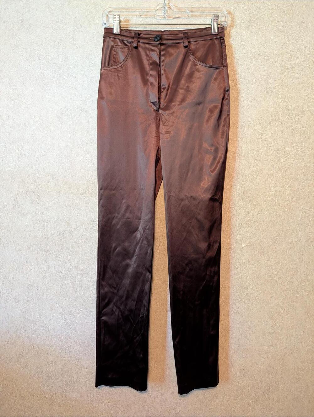 BLUEMARINE brown satin dress pants sz 6